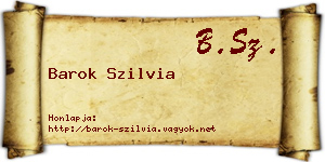 Barok Szilvia névjegykártya