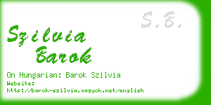 szilvia barok business card